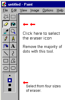 Selecting the Eraser icon